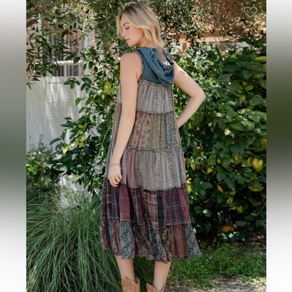 Bohemian Patchwork Midi Dress - Picture 5 of 7